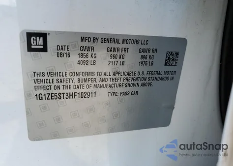 2017 Chevrolet Malibu Lt from USA, damaged, VIN 1G1ZE5ST3HF102911